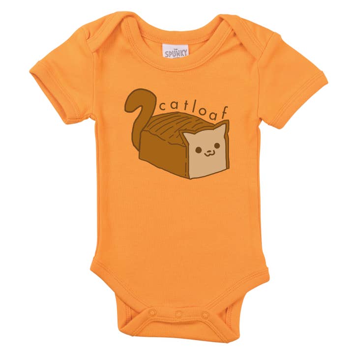 Cat Loaf Bread Lover Funny Pet Organic Baby Bodysuit for wholesale by Spunky Stork