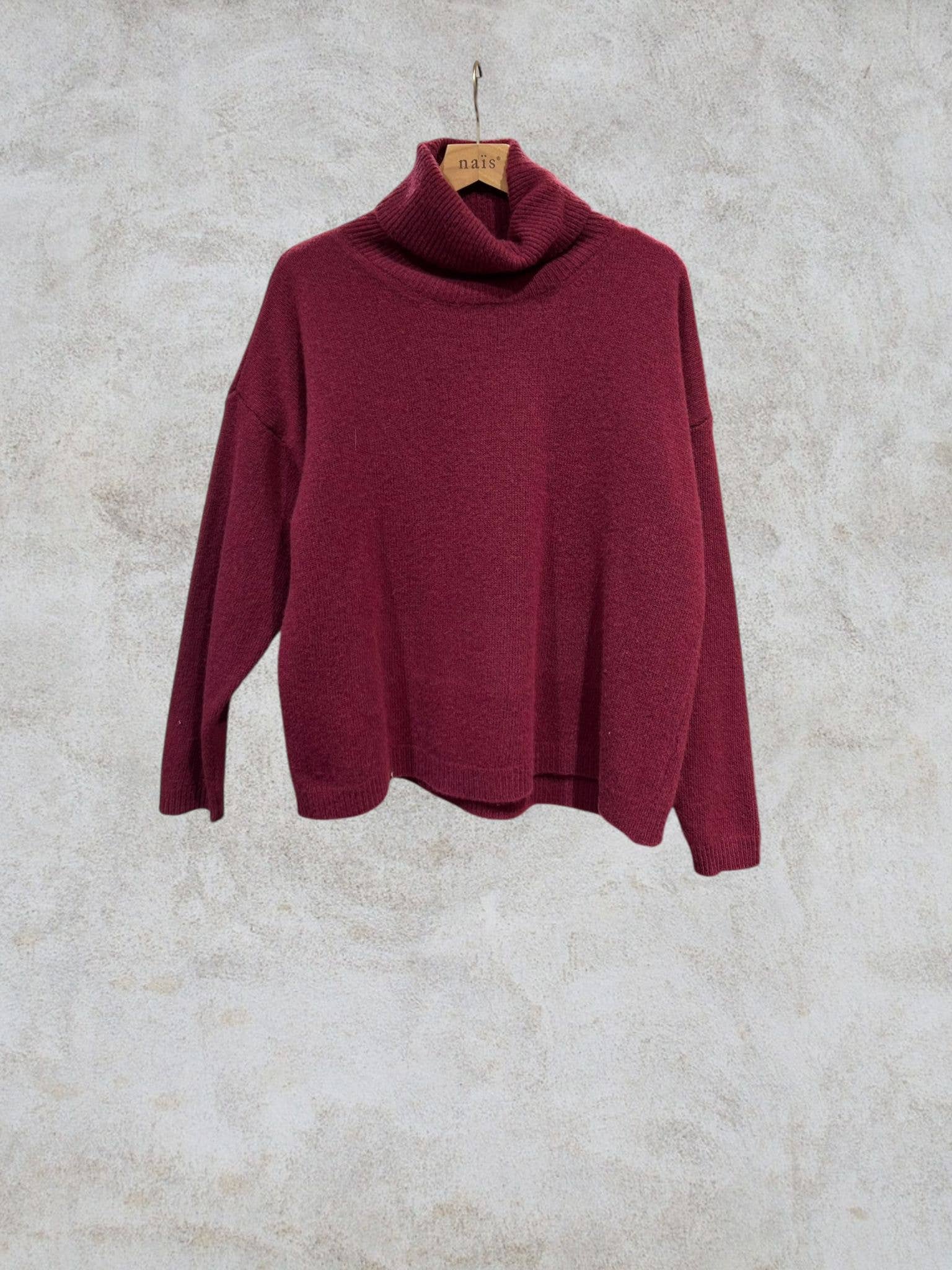 NAÏS PARIS - Vente Pull en maille – femme - Pull col roulé manches longues 100% laine merinos extrafine7