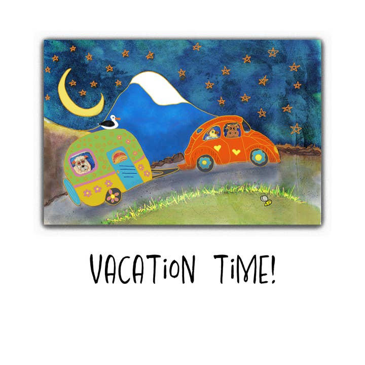 Post Card "Vacation time" for wholesale by Caroline Scagel Studio