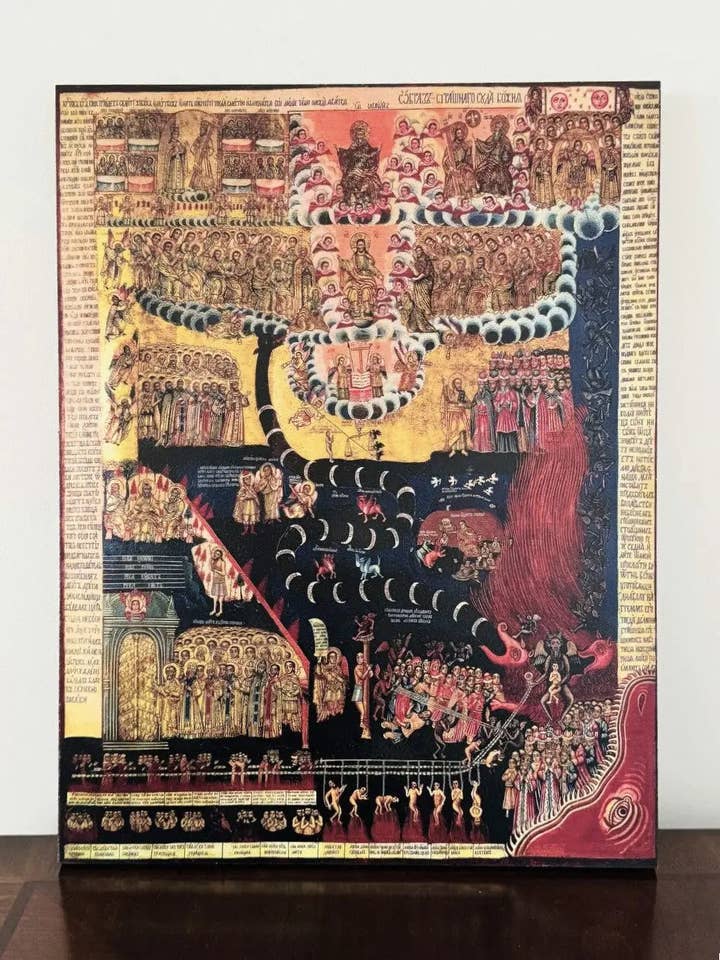 Icon of the Last Judgement of God. Wooden orthodox icon for wholesale by Iconsofsaints