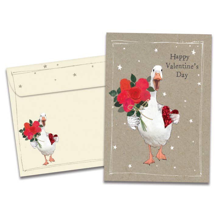 Happy Goose Valentine's Day 4 Pack 22452 for wholesale by Tree-Free Greetings