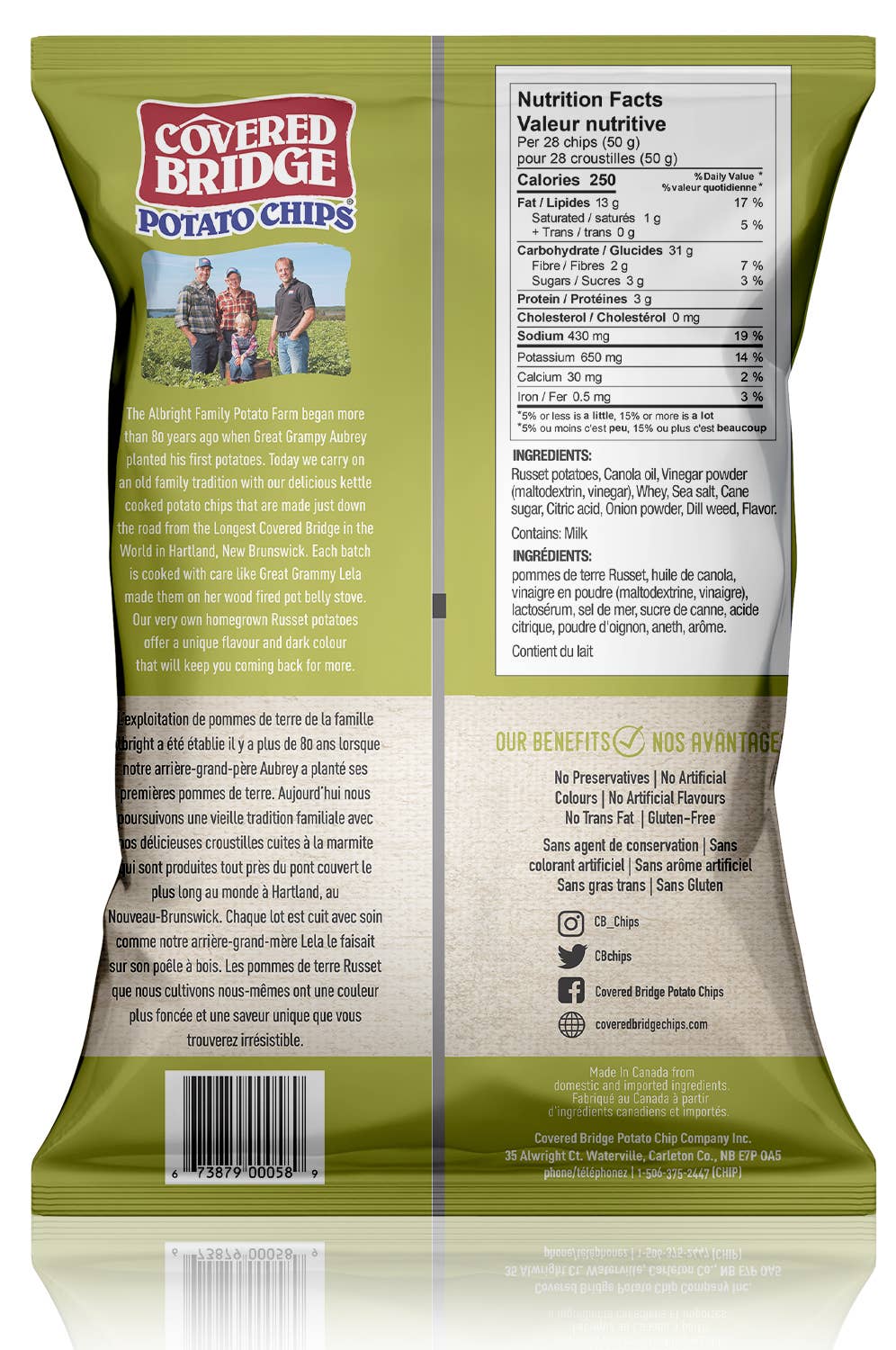 Covered Bridge - Wholesale Chips - 170g Creamy Dill Chips4