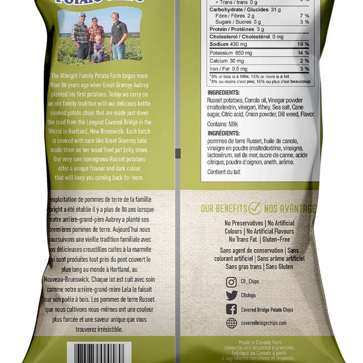 Covered Bridge - Wholesale Chips - 170g Creamy Dill Chips4