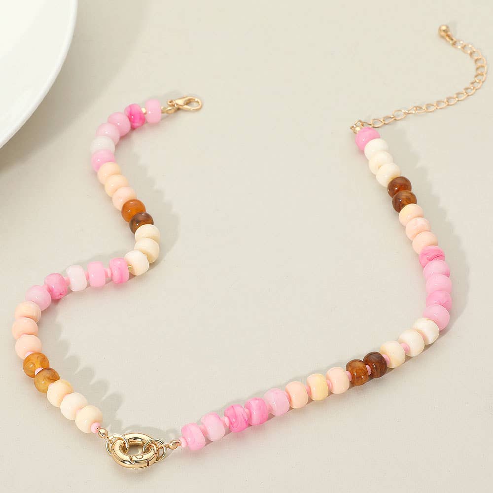 Sensibling Corp. - Wholesale Beaded/Pearl Necklace - Clasp Accent Disc Beaded Necklace6