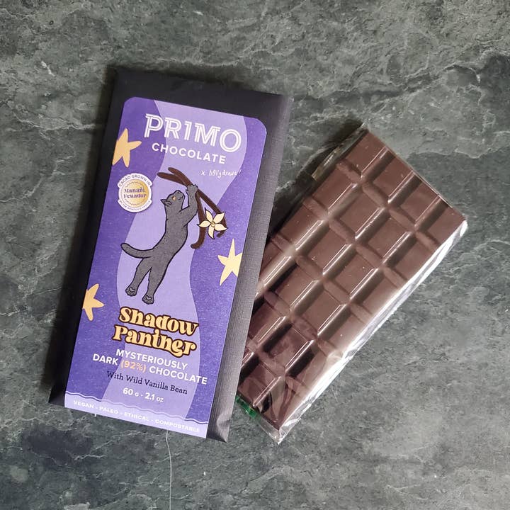 PRIMO BOTANICA CHOCOLATE - Wholesale Chocolate Bar - SHADOW PANTHER (Mysteriously Dark with Wild Vanilla)
