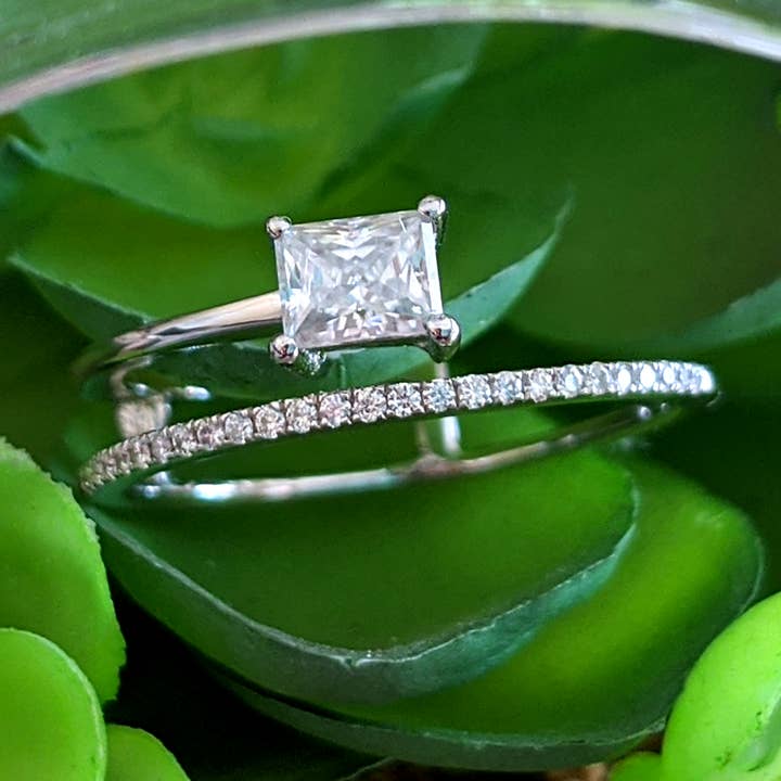 Shooting Star Engagement Ring for wholesale by Halley Reh Moissanite Jewelry