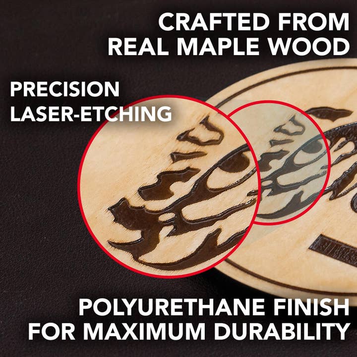 LazerEdge - Wholesale Coasters - Georgia Tech Buzz Coaster – Crafted from Cherry or Maple Wood3