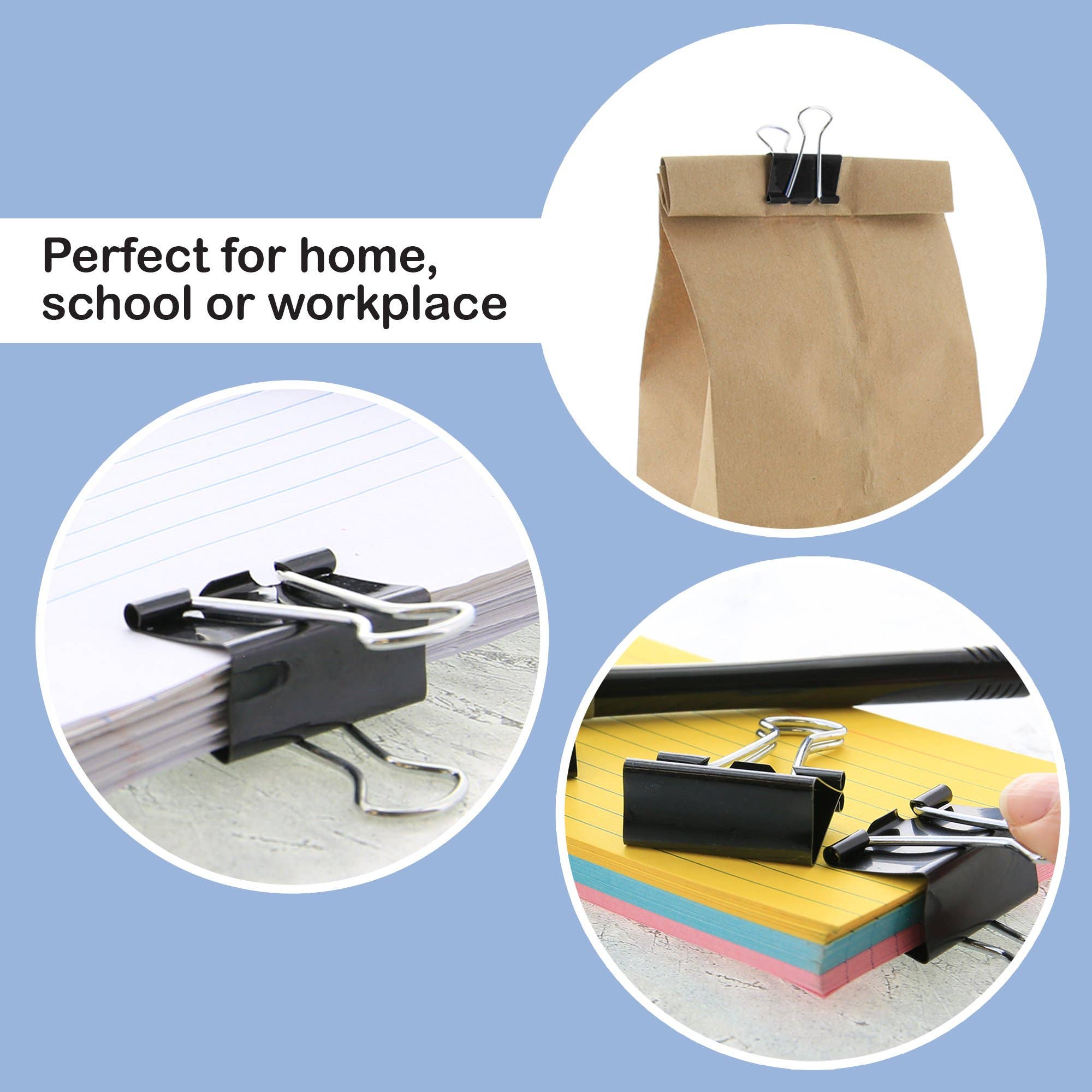 Luna Office Supply -  Everyday Essential – wholesale Binder clip – Black Binder Clip8