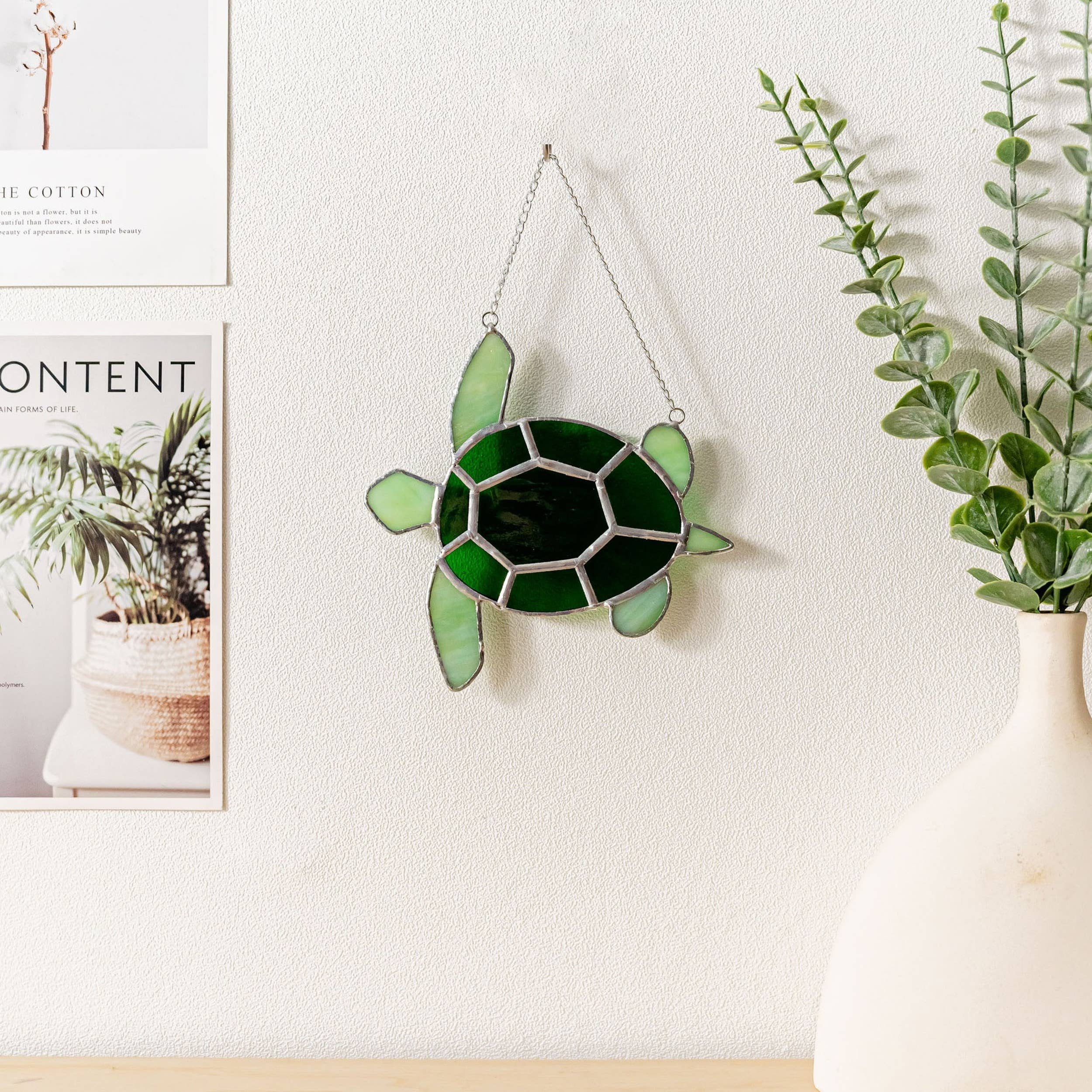 MondoBellissimo - Wholesale Suncatcher - Coastal Stained Glass Turtle Suncatcher F3014