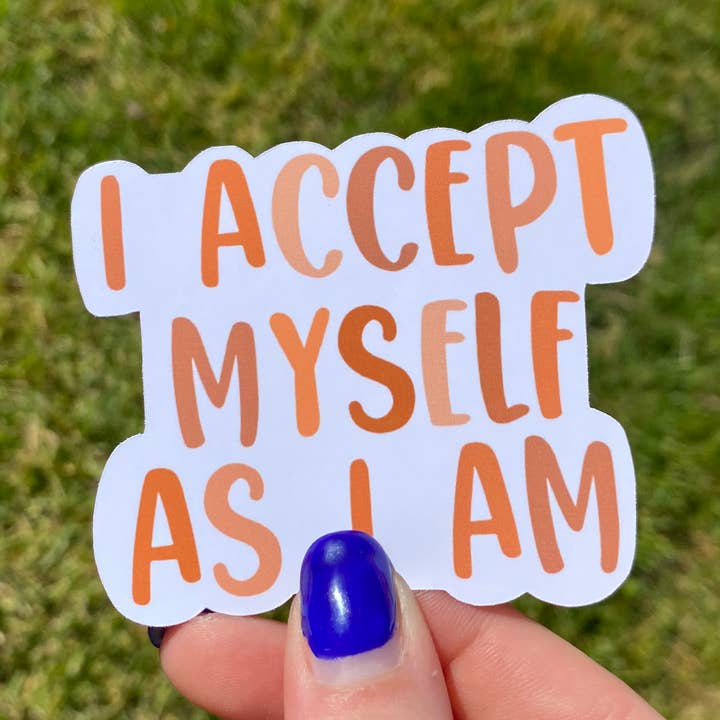 I accept myself as I am Sticker for wholesale by Hand Drawn by Gabi