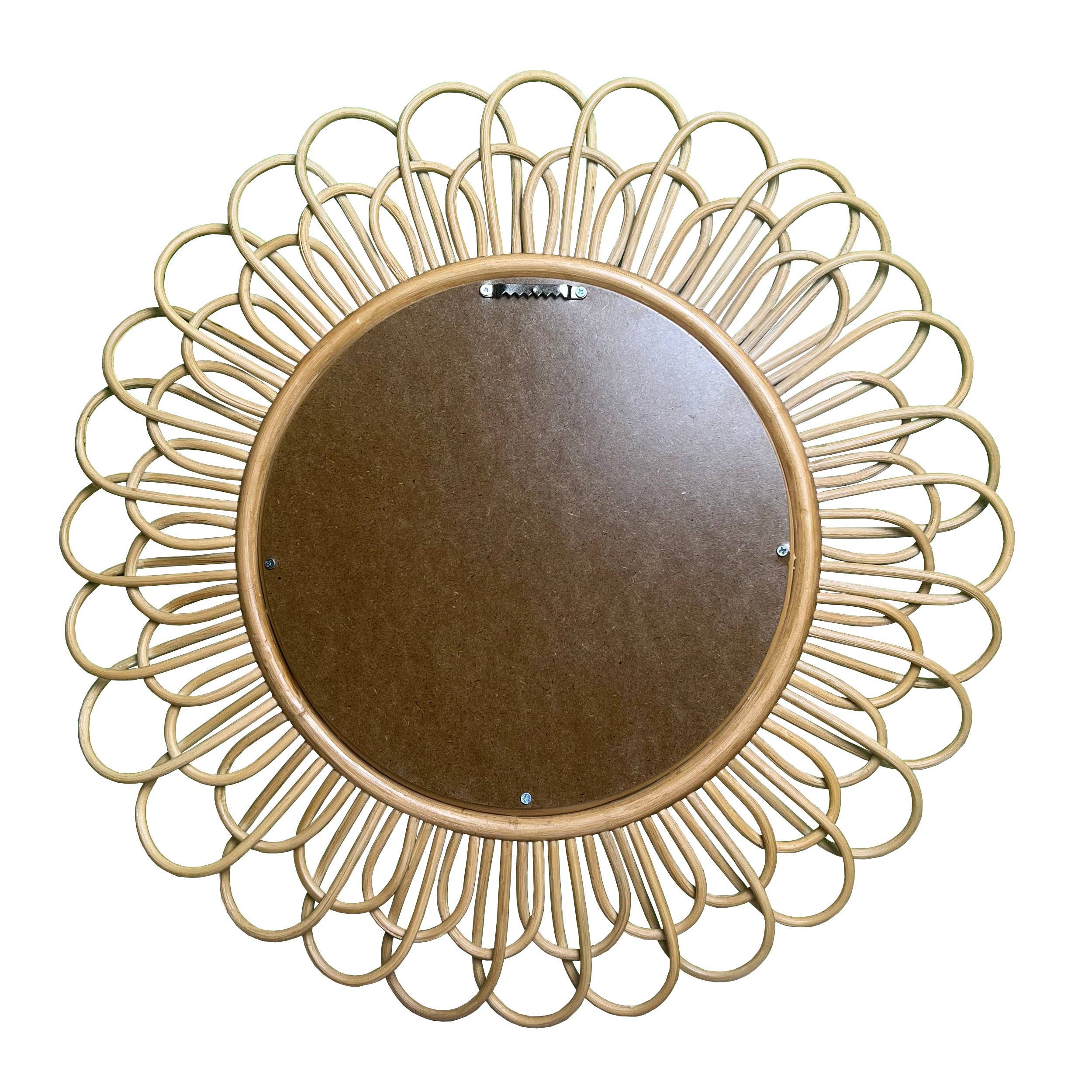 MOMIJI - Wholesale Wall Mirror - Handcrafted - Dahlia Mirror - Rattan Wicker2