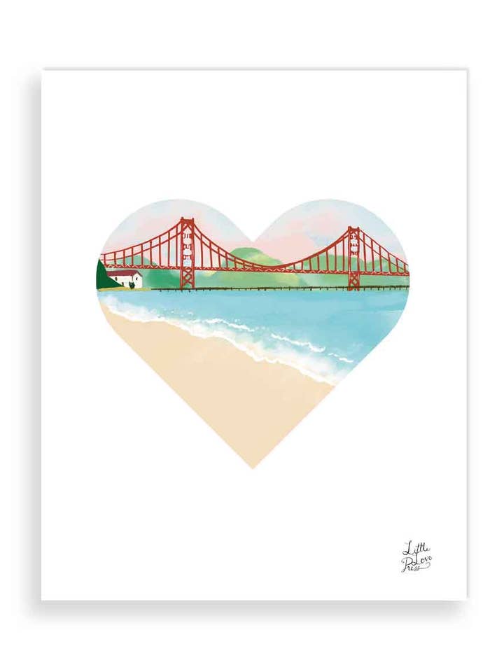 Impresión de Arte Corazón de San Francisco para venta al por mayor de Little Love Press