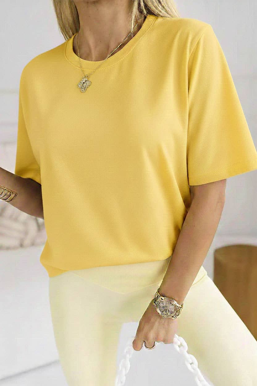 ESTEE BROWN - Wholesale T-Shirt - Women's - Large basic plain T-shirt - 2206U4