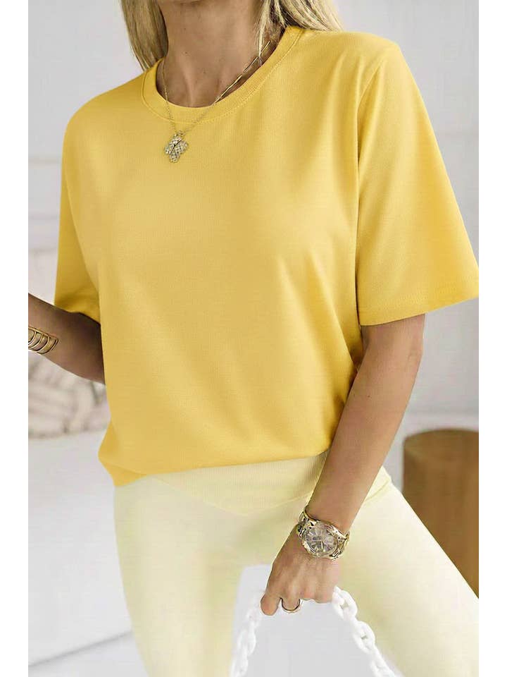 ESTEE BROWN - Wholesale T-Shirt - Women's - Large basic plain T-shirt - 2206U4