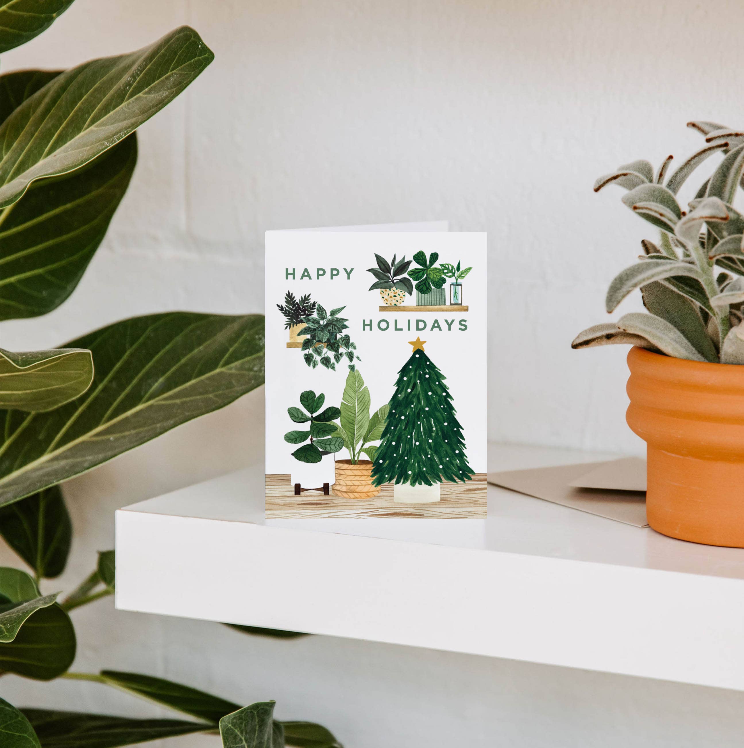 Paper Anchor Co. – Großhandel Weihnachtskarte – Holiday Plant Shelf Grußkarte | Weihnachtskarte1