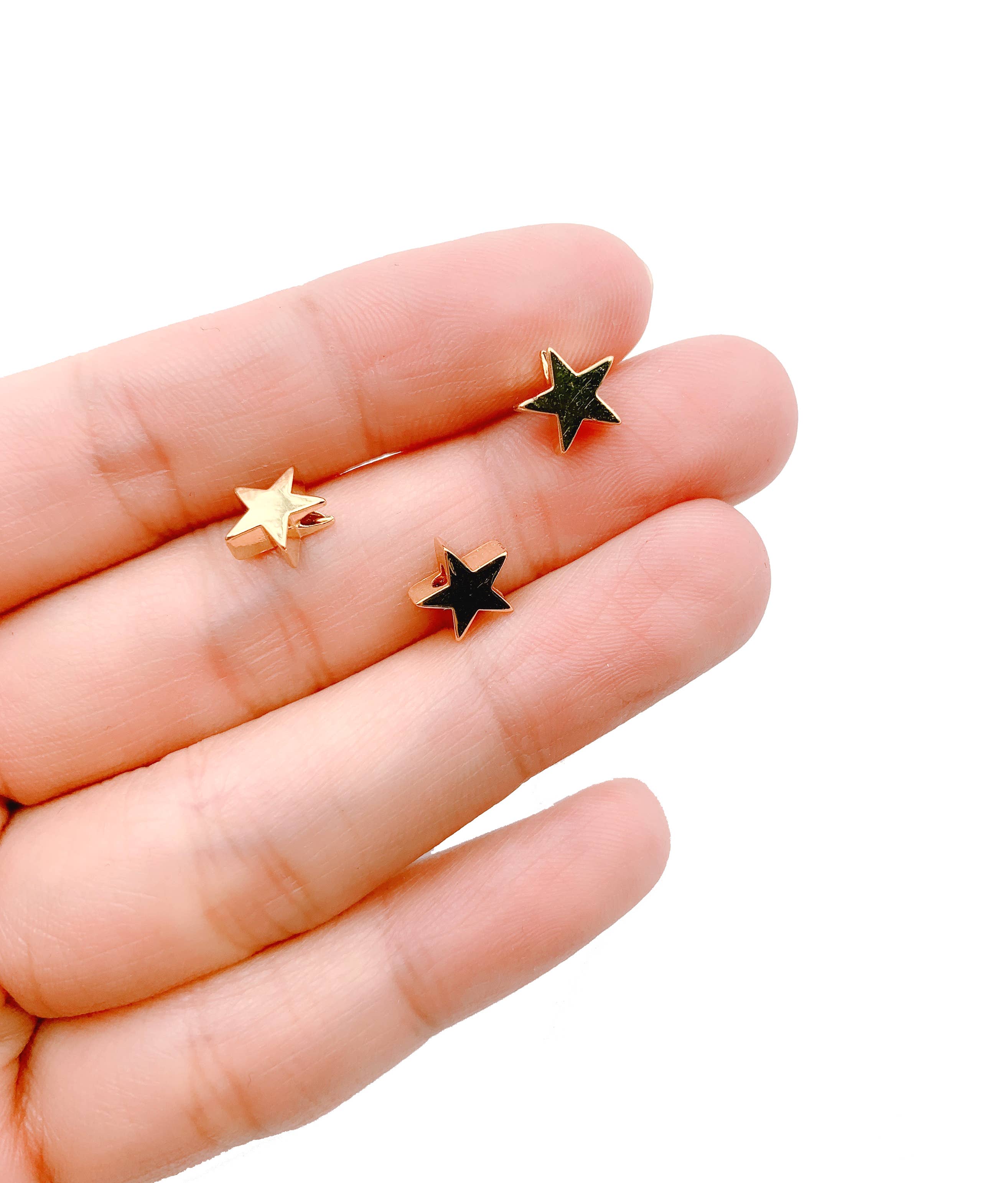 findings4uGem - Wholesale Individual charm/pendant - Dainty Gold Filled Star Bead, Star Charm Spacer Beads, BD0495