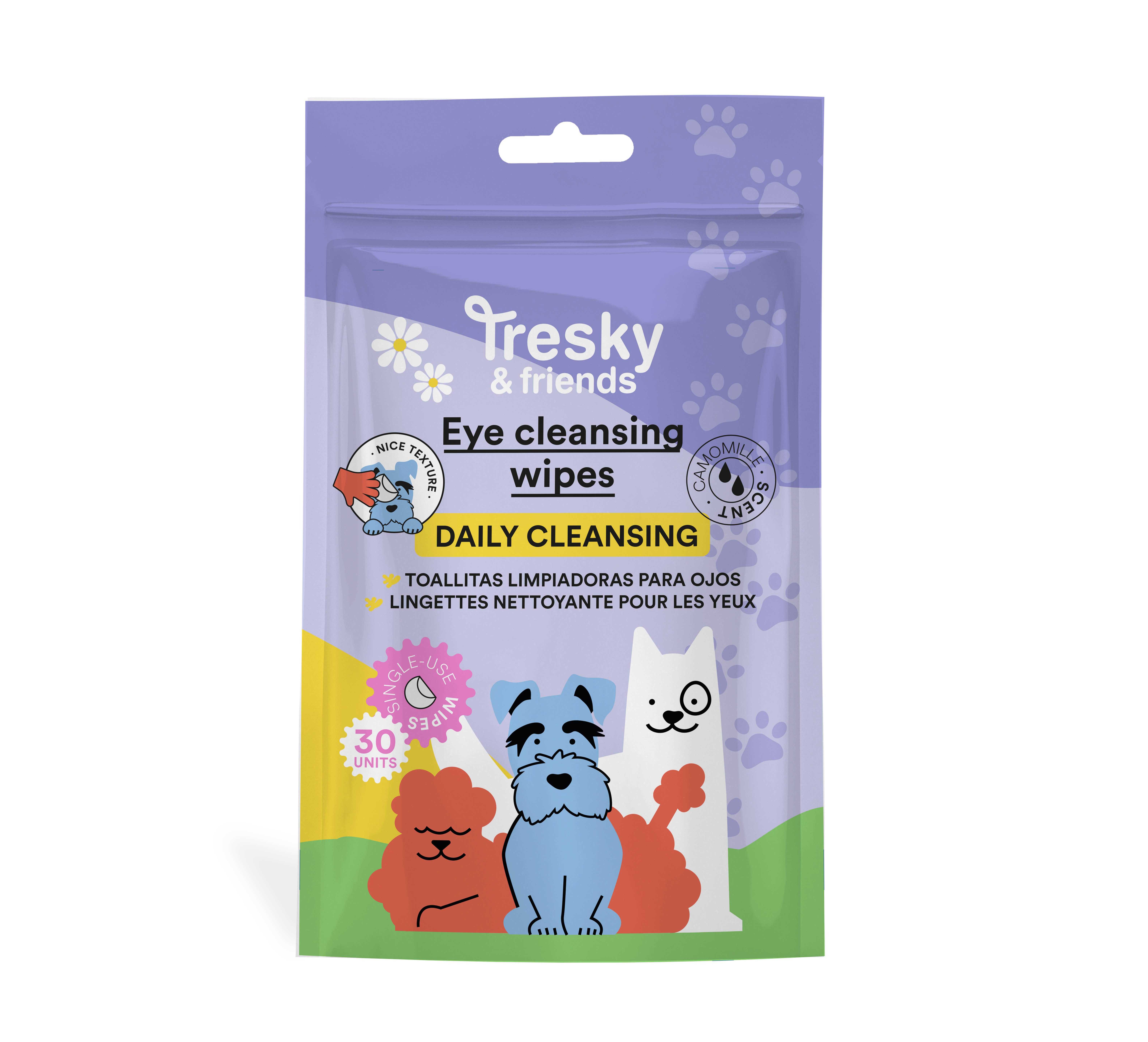 Aquarius Cosmetic SLU - Wholesale Pet Toy Set - Cat/Dog - TRESKY & FRIENDS EYE CLEANSING WIPES 30u3