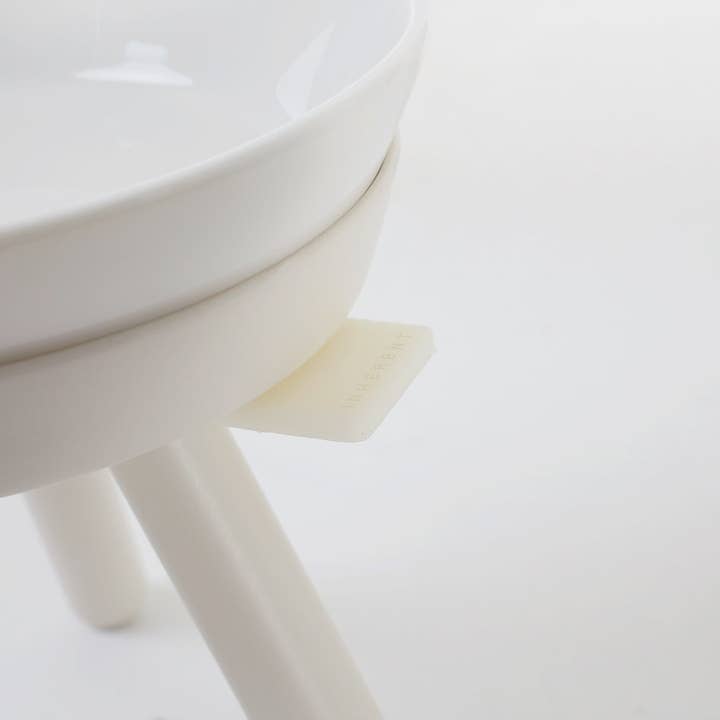 Pets So Good - Wholesale Pet Bowl - Cat/Dog - Oreo Elevated Pet Feeder Table. White . Tall5
