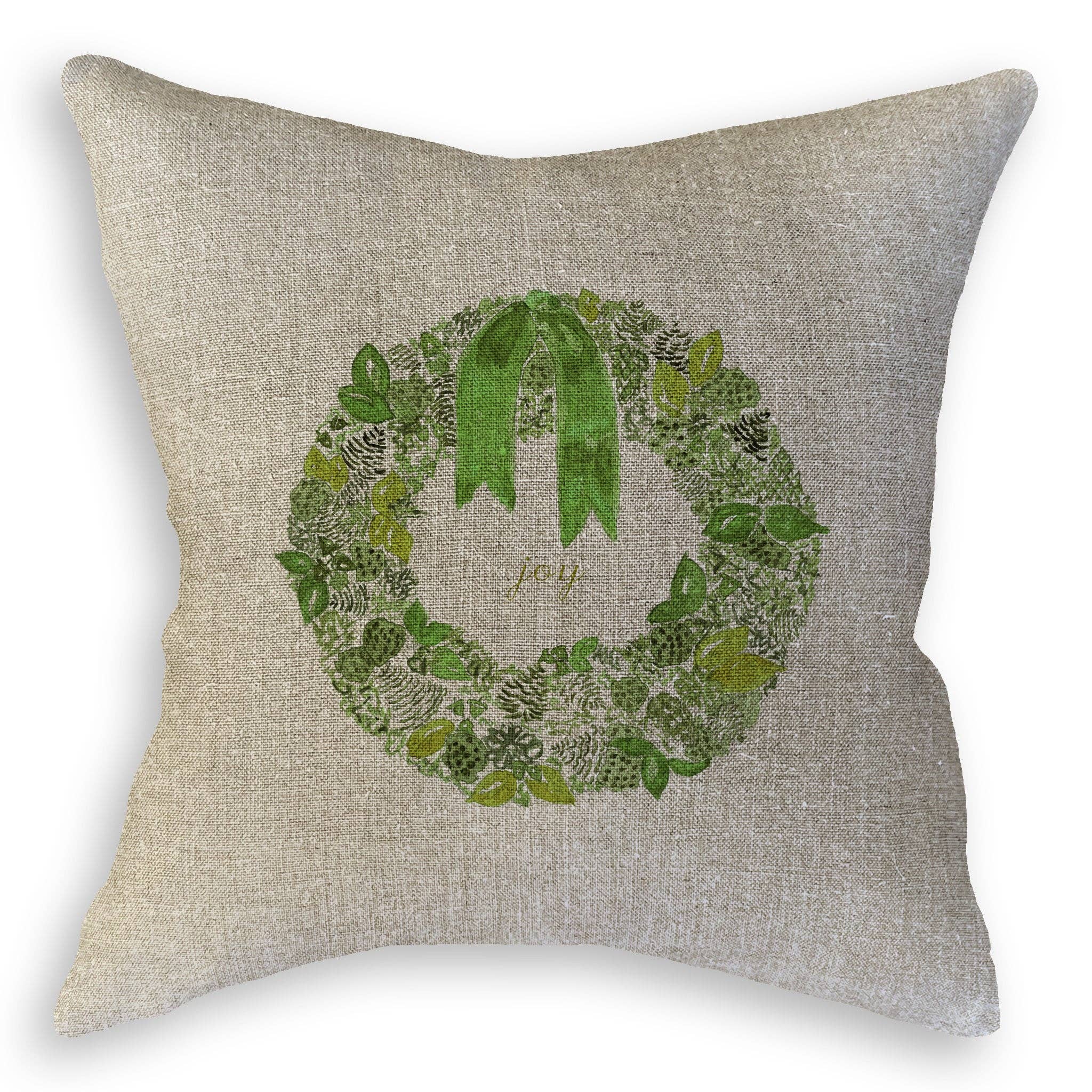 French Graffiti - Wholesale Tea Towel - Green Wreath with Joy10