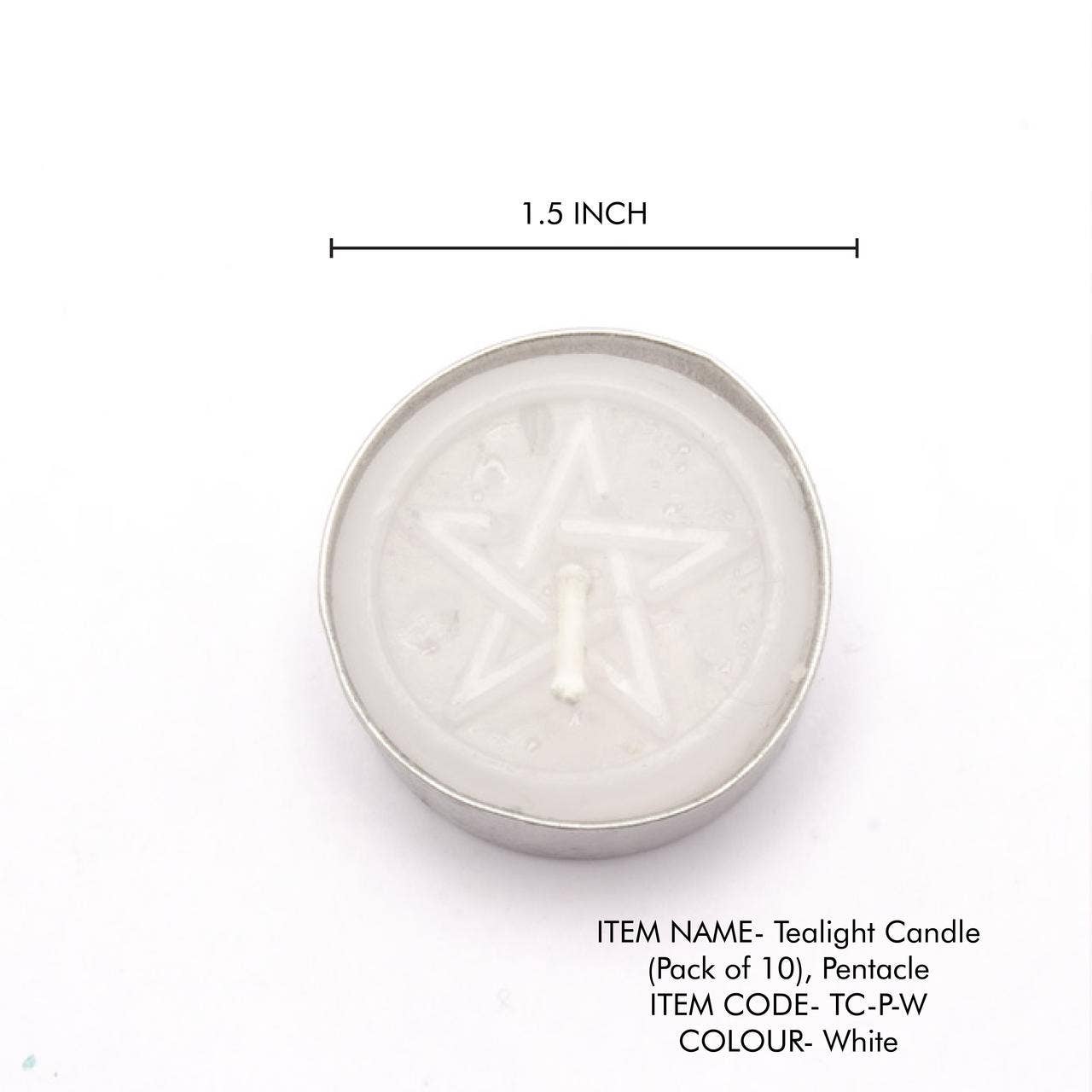 Vrinda - Wholesale Tea Light Candles - Candle T-Lite Pentacle White (Pack of 10)1