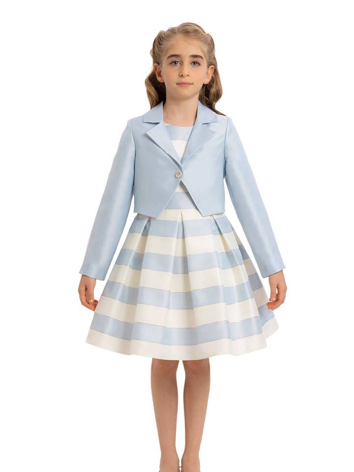 Conjunto Azul para Niñas con Chaqueta 8-12 Años 34363pr para venta al por mayor de Pamina Kids