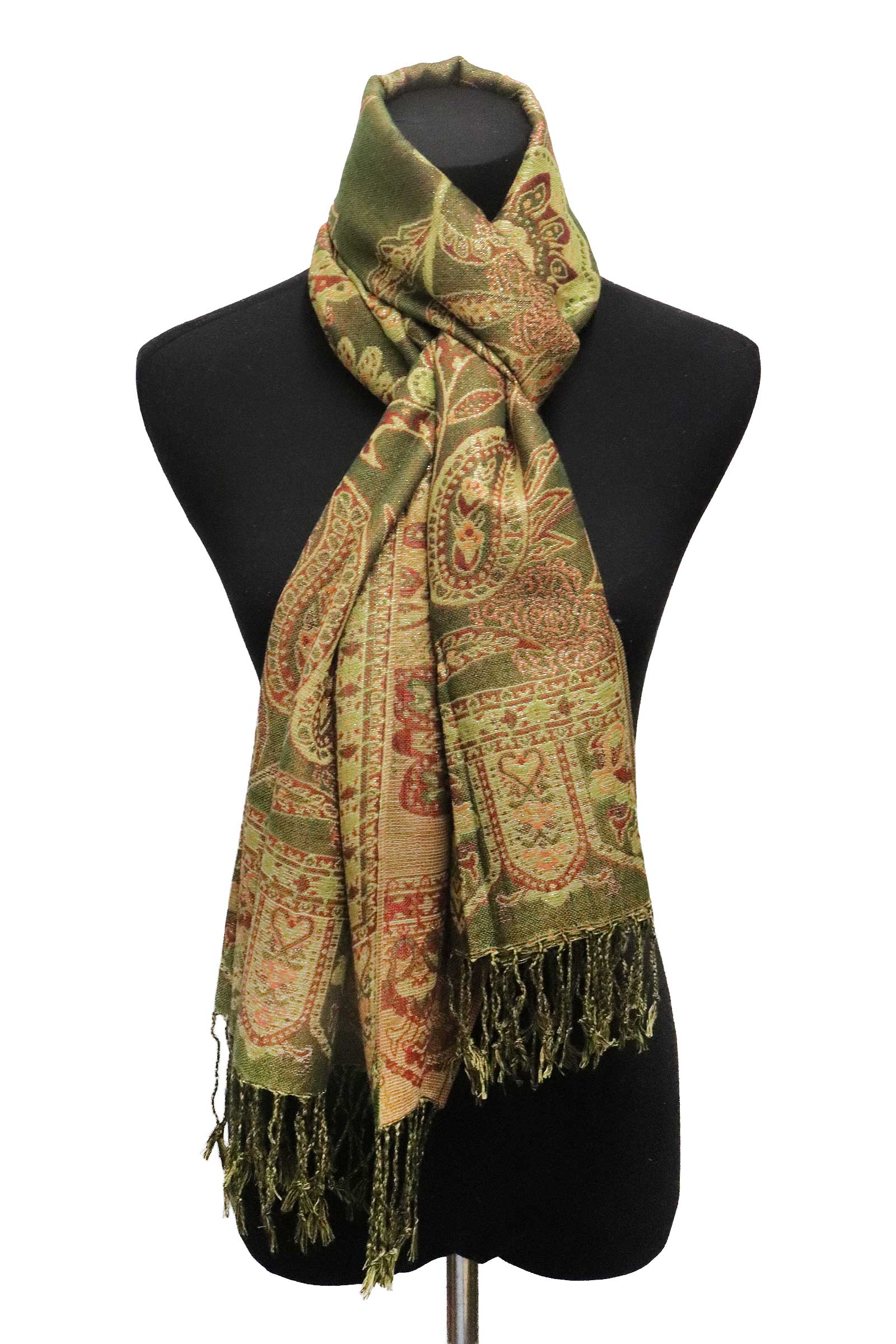 Assorted Paisley Vineyard Metallic Twist Pashmina Shawl for wholesale on Faire8
