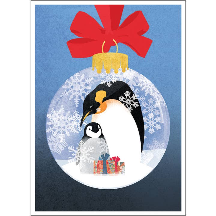 Studio Eleven Papers - Wholesale Christmas Card - Penguin Ornament Holiday Card