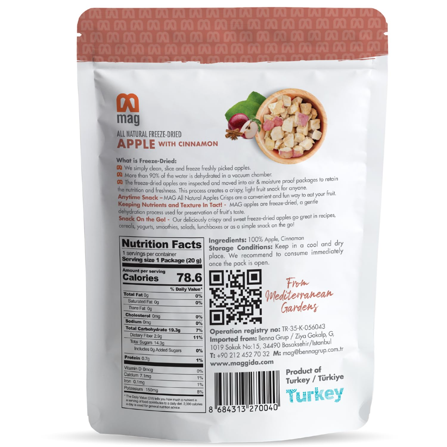 MAG - Wholesale Dried/Dehydrated Fruit - MAG Freeze Dried Fruit Snacks Apple Cinnamon Slices Dried1