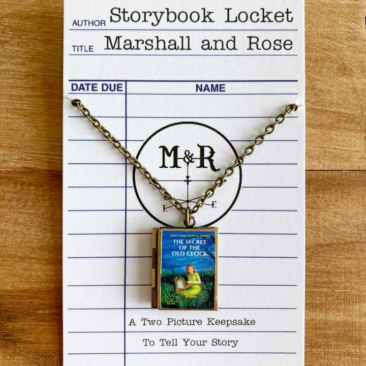 Marshall and Rose - Wholesale Locket Necklace - Book Locket Nancy Drew - Secret of the Old Clock