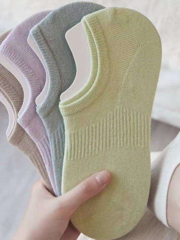 Meias de Tornozelo Baixas Caneladas de Cor Sólida DP25A471 por atacado de Dipped Shop