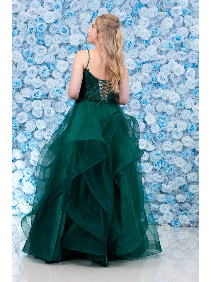 Malia Ruffle Dark Green for wholesale on Faire8