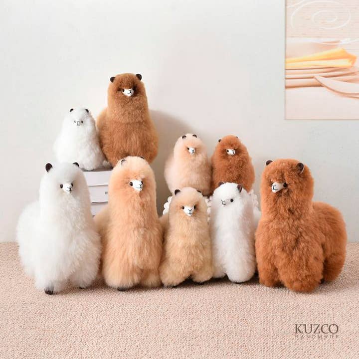 KuzcoHandmade - Wholesale Stuffed/Plush Toy - Kids & Baby - Alpaca Plush – Real Fur, 10 Inches – Pack of 10, 20, 30, 50