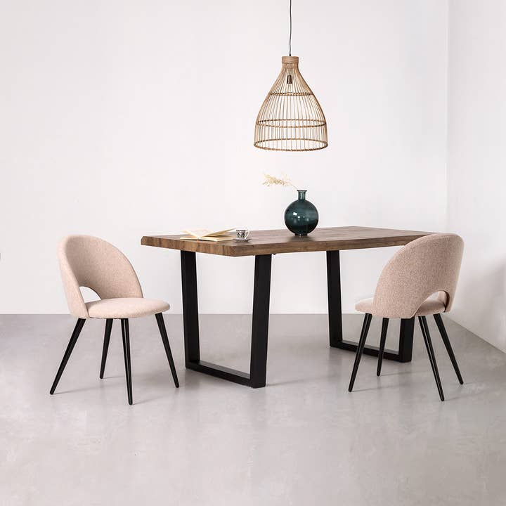 Gdeco - Vente Tables d'appoint - Table industrielle avec pieds rectangulaires