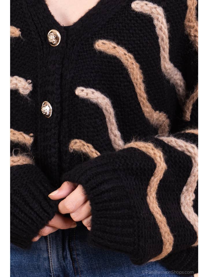 Shyloh - Wholesale Cardigan – Women’s - Mohair wave cardigan 1342314