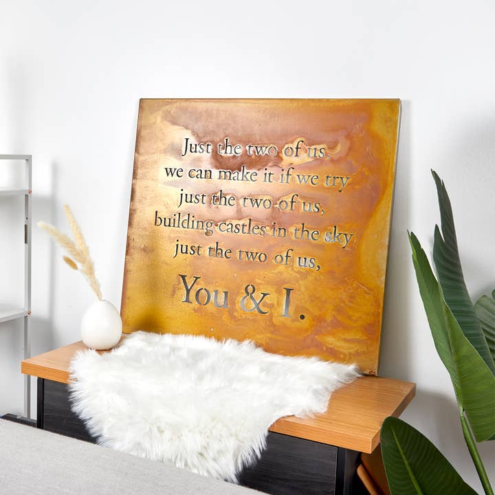 Prairie Dance - Wholesale Sign - Just The Two Of Us (You & I) - Lyric Wall Art Sign