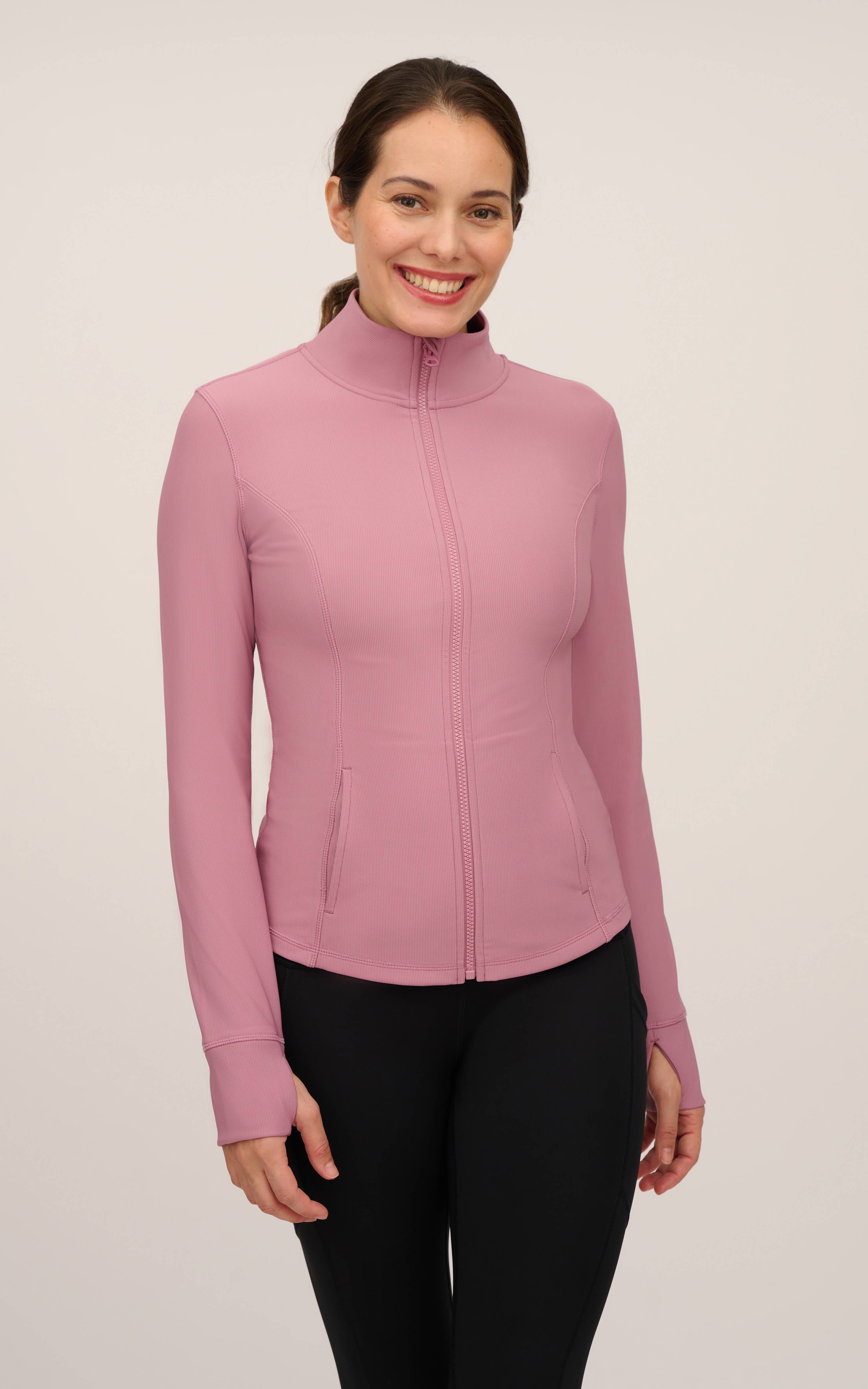 90 Degree by Reflex & Yogalicious - Wholesale Athletic Jacket - Women's - Women's Everyday Ribbed Full Performance Full Zip Jacket7