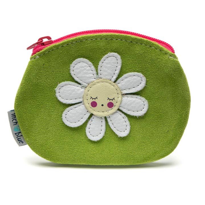 Kids Leather Coin Purse - Dozy Daisy for wholesale by Inch Blue