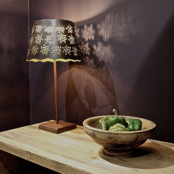 Edelweiss conical lampshade with detailing for wholesale by LES SCULPTEURS DU LAC