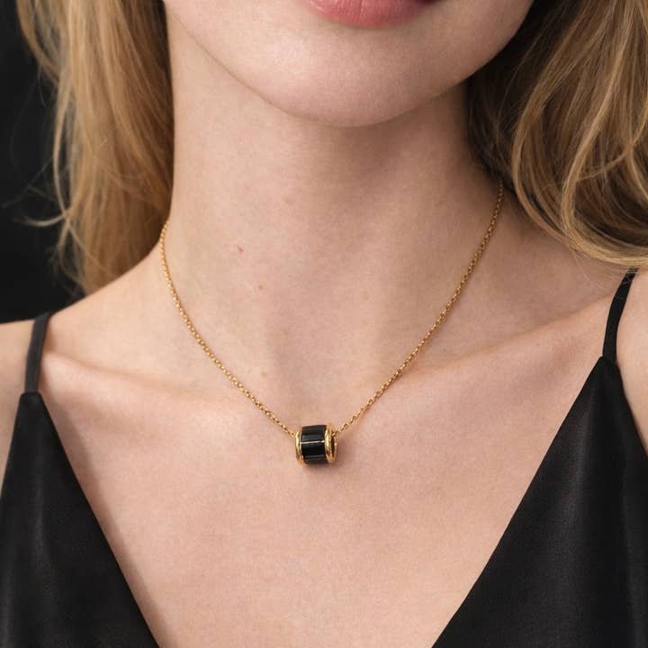 OBSCURA - Necklace Collection in 18K Gold-Plated Steel with Zirconia for wholesale by DUESTELLE ITALIA