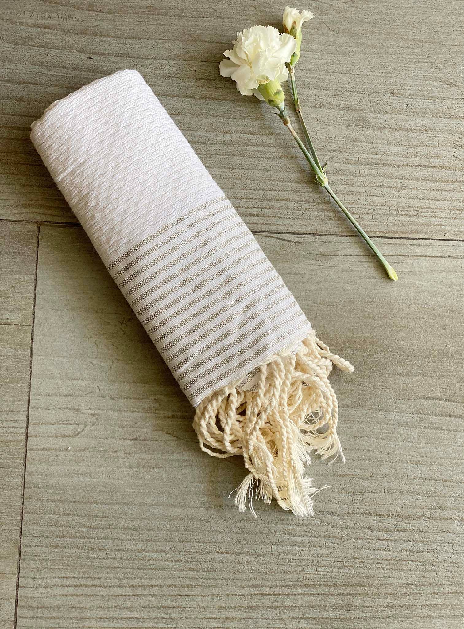 Scents and Feel – wholesale Badhandduk – Gästhandduk med lurex och bikakemönster0