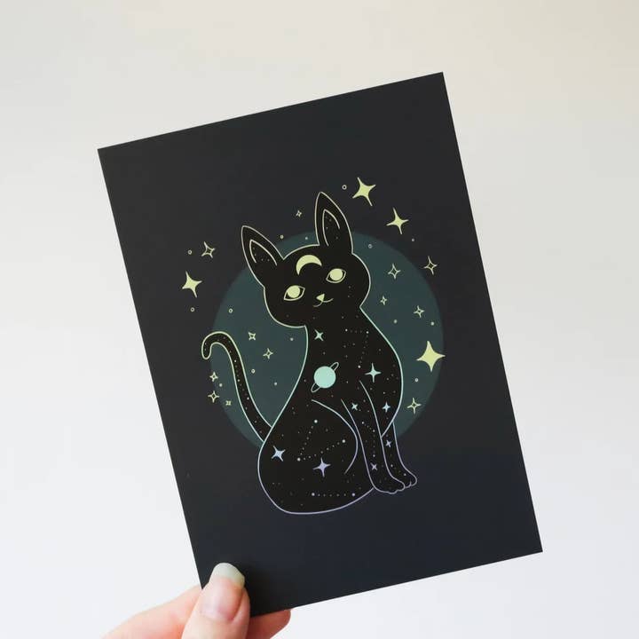 Kunsttryk - Galaxy Cat Postkort for engroshandel hos smalartshop
