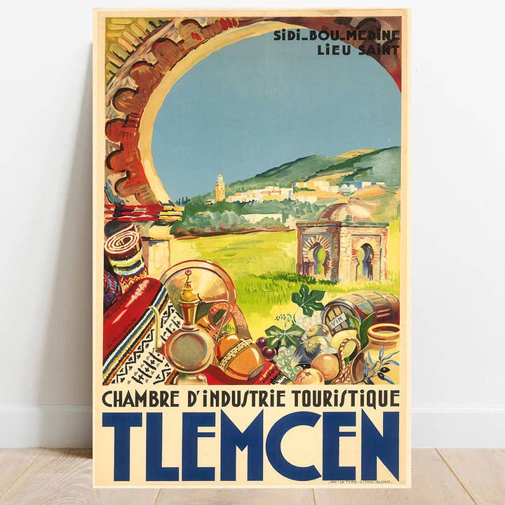 Tlemcen poster, Chamber of Tourism Industries, 1930 for wholesale by wallartgallery