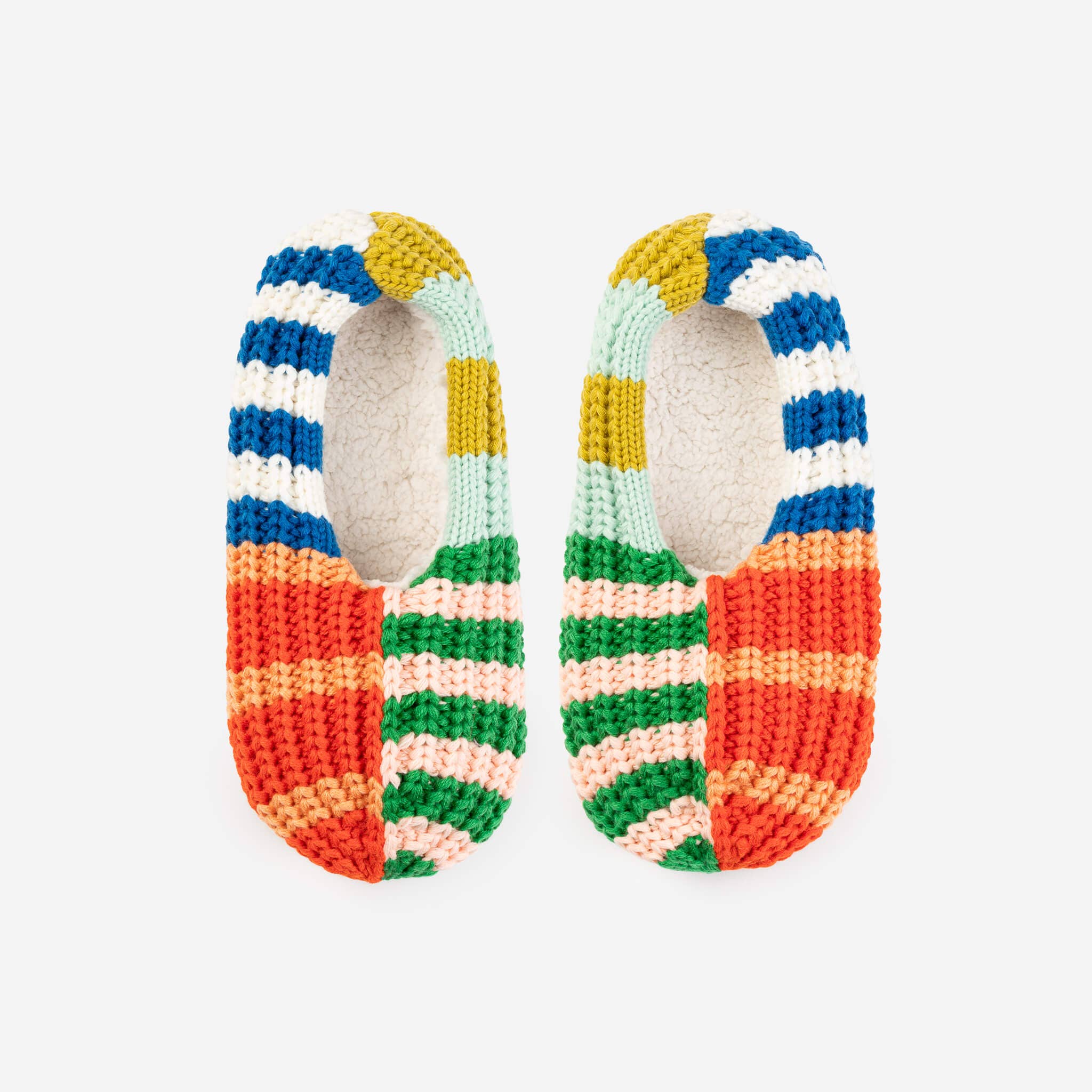 VERLOOP | knits - Wholesale Slippers - Unisex - Patchwork Stripe Rib Slippers0