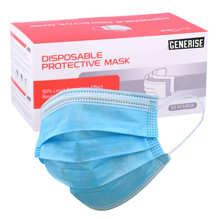 Generise Surgical 3 Ply face mask - Blue 50pcs BOYU for wholesale by My Wholesale Warehouse