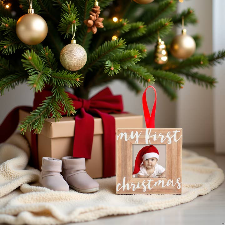 Pearhead - Wholesale Ornament - Kids & Baby - My First Christmas Holiday Wooden Picture Frame Ornament3