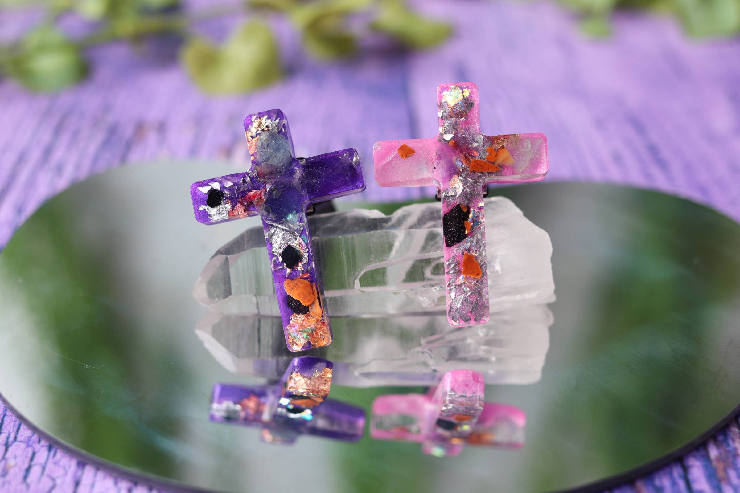 Lucky Luna – wholesale Car Decorative Charm - Unisex – Crystal Cross Car Vent Clip for Travel Anxiety & Protection7