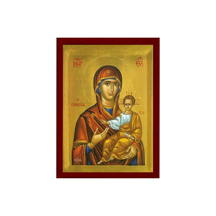 TheHolyArt - Wholesale Muurplakkaat - Maagd Maria-icoon Panagia Sumela, Grieks-christelijk orthodox icoon, Moeder van God, Byzantijnse kunst, handgemaakte houten wandplaat van Theotokos1