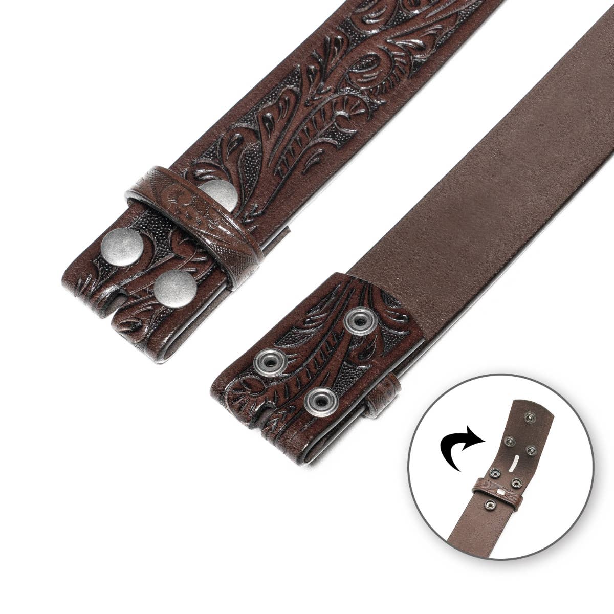 Fabio Valenti - Vendita all'ingrosso Cintura - Uomo - Cintura da uomo in vera pelle con cinturino a scatto senza fibbia13