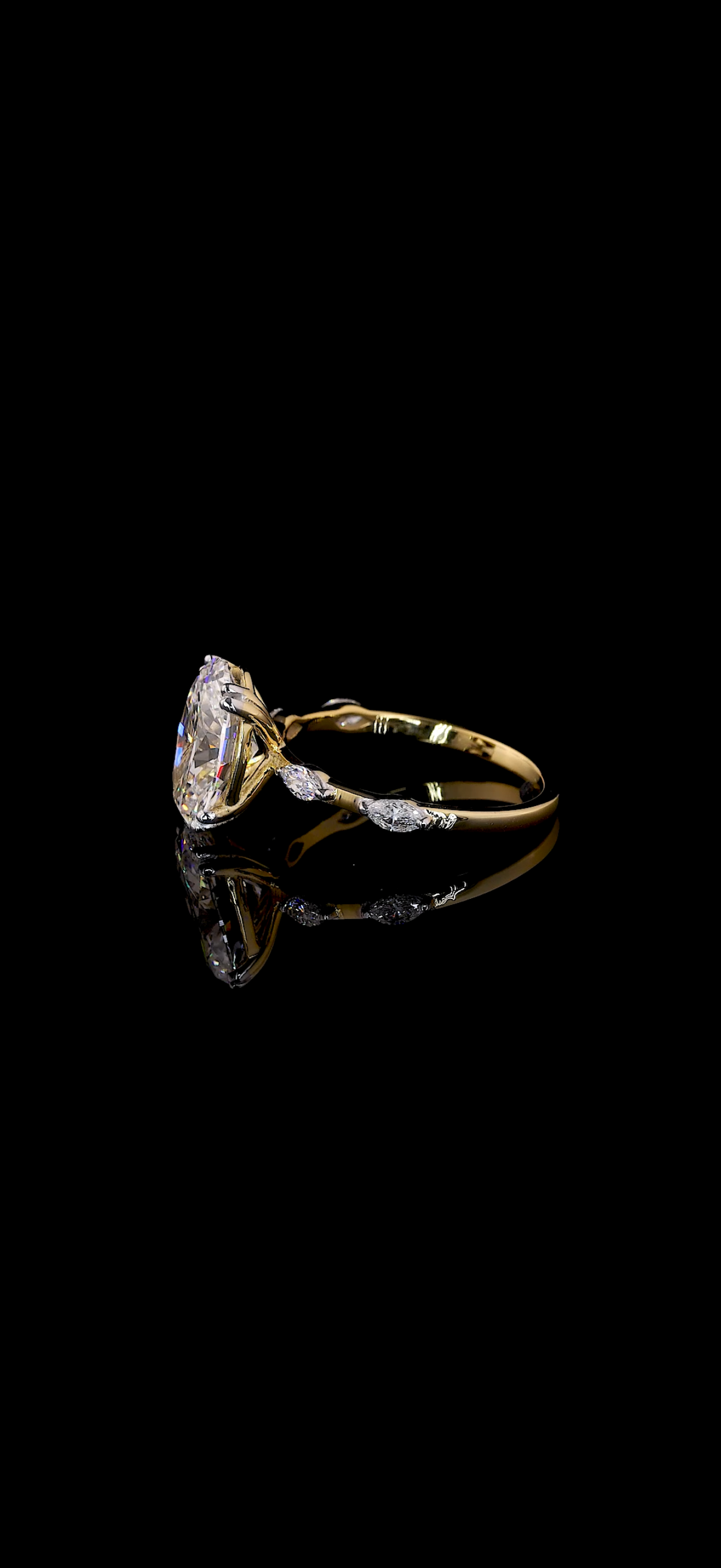 Kalindi Jewels - Wholesale Multi-Stone Ring - 1.50ct Oval Lab-Grown Diamond Ring with Side Stones1