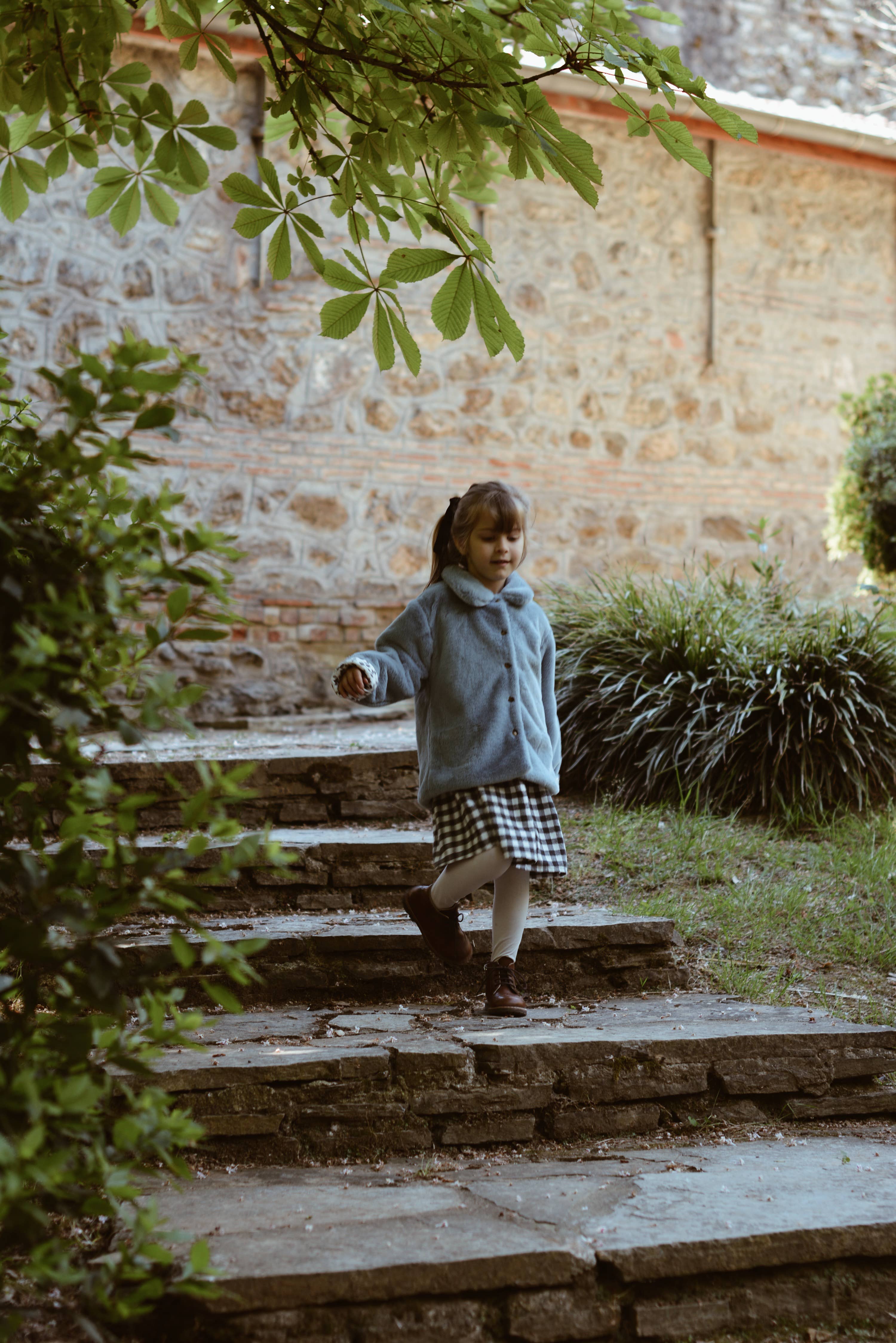 Eli & Nev (we cover U.S. import duties) - Wholesale Jacket - Kids - Baby / Kids Blue Faux-fur Jacket with Floral Lining OEKO-TEX14